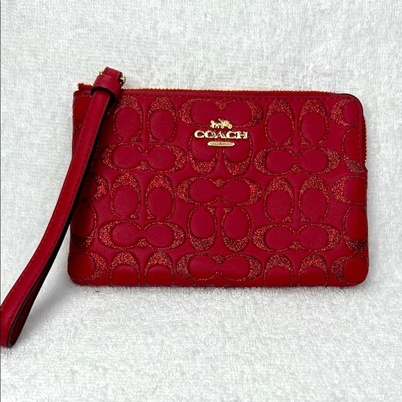 Coach Handbags - Coach Red Wristlet Bag